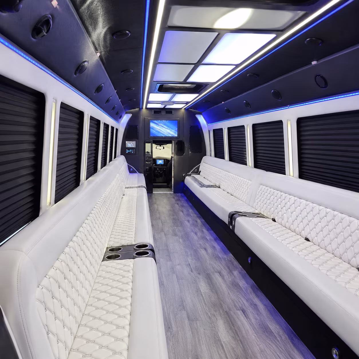mobile corporate retreat shuttle bus rentals